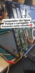 carregador em curto-circuito